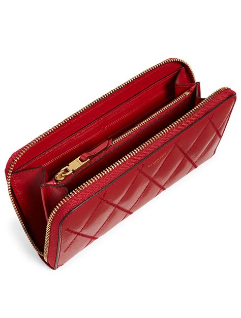 givenchy perforated red wallet